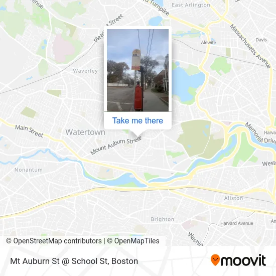 Mt Auburn St @ School St map