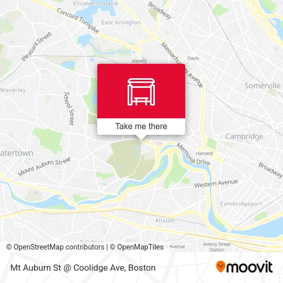 Mt Auburn St @ Coolidge Ave map