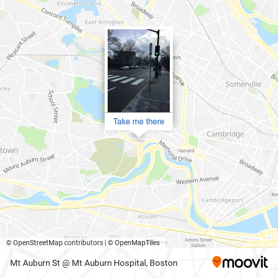 Mt Auburn St @ Mt Auburn Hospital map
