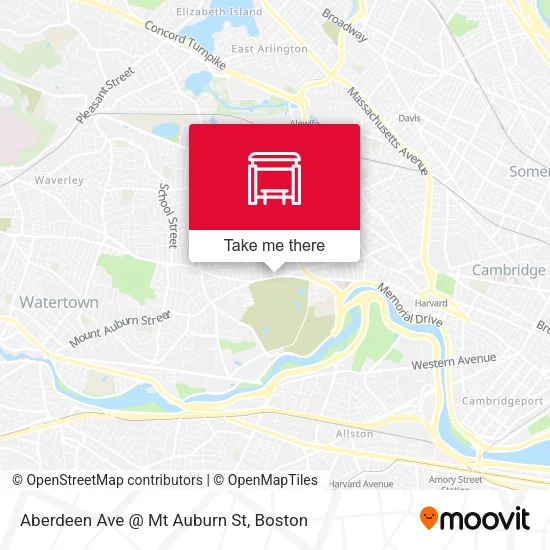 Mapa de Aberdeen Ave @ Mt Auburn St