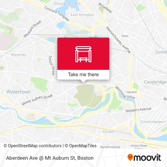 Mapa de Aberdeen Ave @ Mt Auburn St