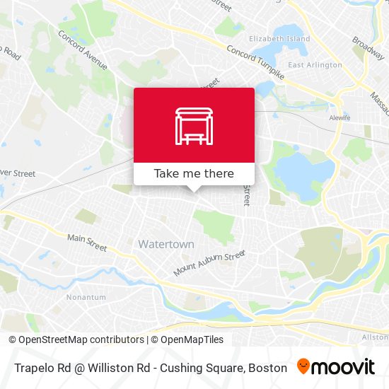 Trapelo Rd @ Williston Rd - Cushing Square map