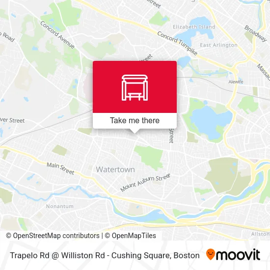 Trapelo Rd @ Williston Rd - Cushing Square map