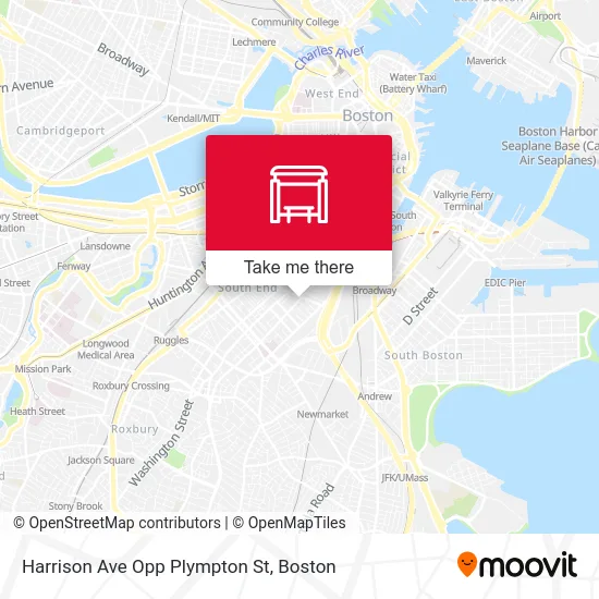 Harrison Ave Opp Plympton St map