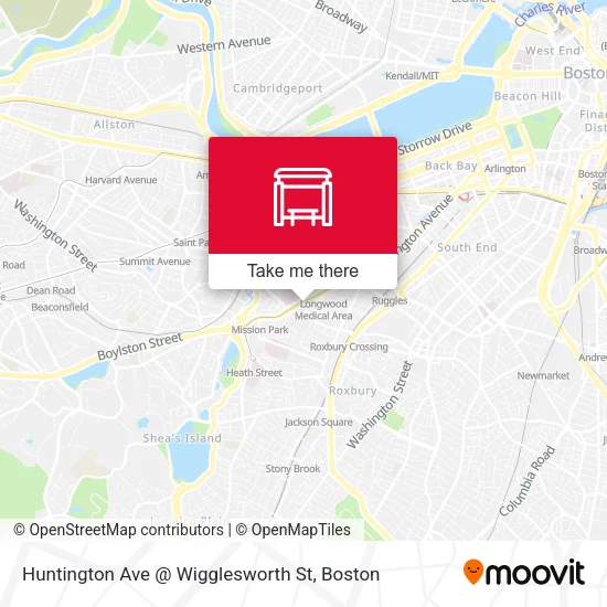 Mapa de Huntington Ave @ Wigglesworth St