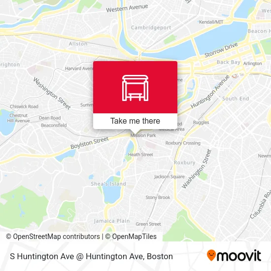 Mapa de S Huntington Ave @ Huntington Ave