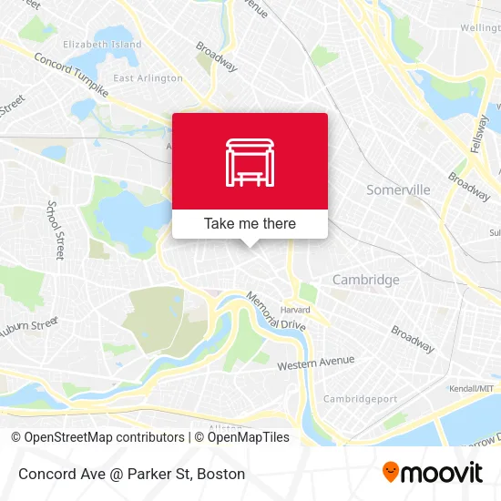 Concord Ave @ Parker St map