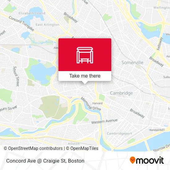 Concord Ave @ Craigie St map