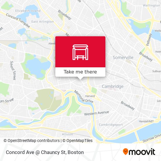 Mapa de Concord Ave @ Chauncy St