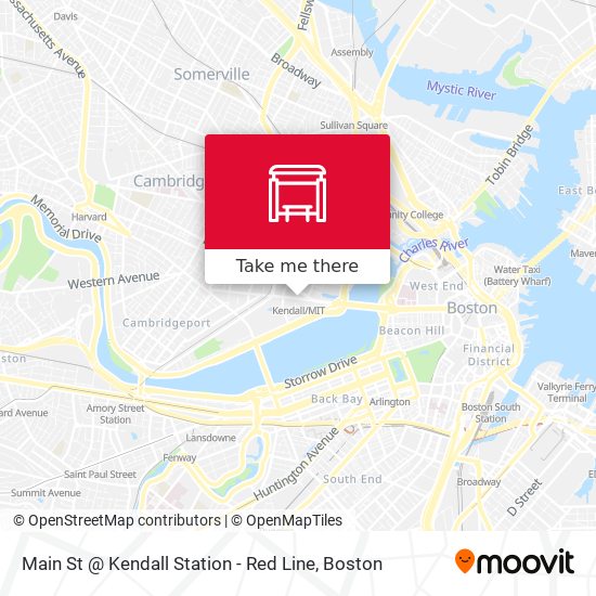 Main St @ Kendall Station - Red Line map