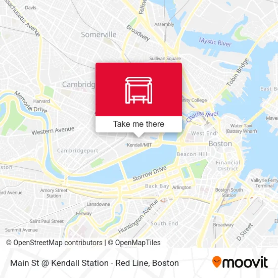 Main St @ Kendall Station - Red Line map