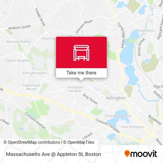 Massachusetts Ave @ Appleton St map
