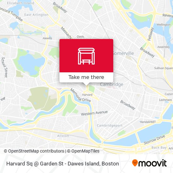 Harvard Sq @ Garden St - Dawes Island map