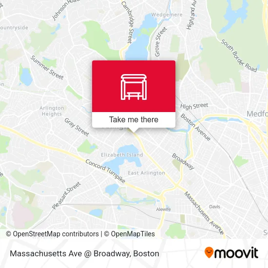 Mapa de Massachusetts Ave @ Broadway