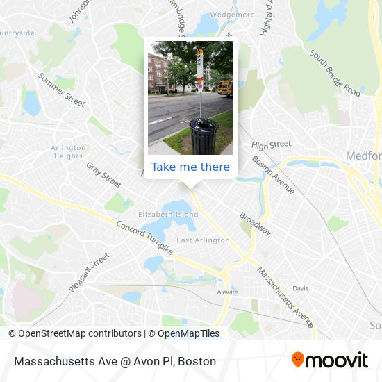 Massachusetts Ave @ Avon Pl map