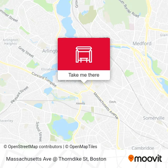 Massachusetts Ave @ Thorndike St map