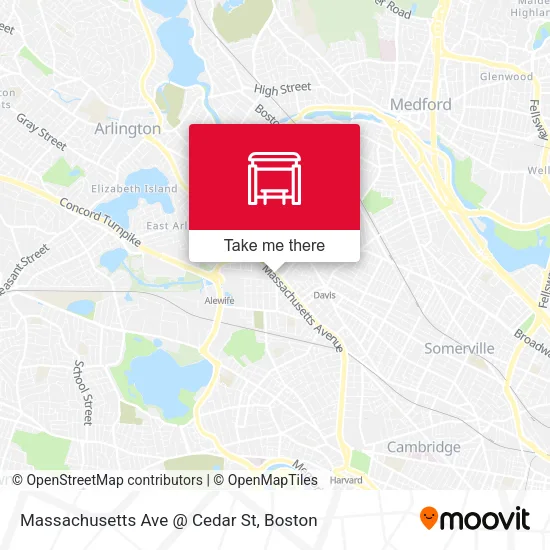 Mapa de Massachusetts Ave @ Cedar St