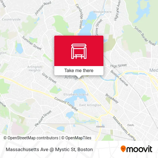 Mapa de Massachusetts Ave @ Mystic St