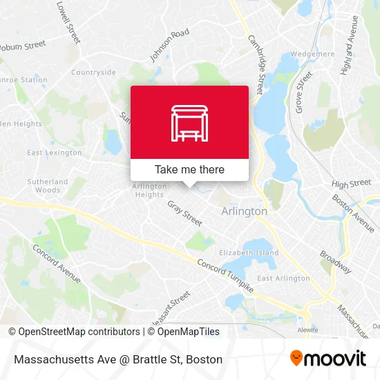 Mapa de Massachusetts Ave @ Brattle St