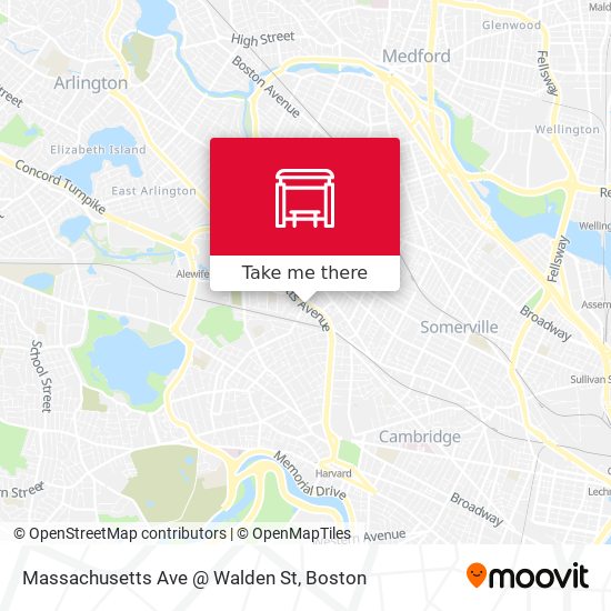 Mapa de Massachusetts Ave @ Walden St