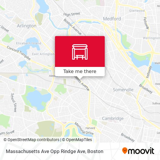 Massachusetts Ave Opp Rindge Ave map