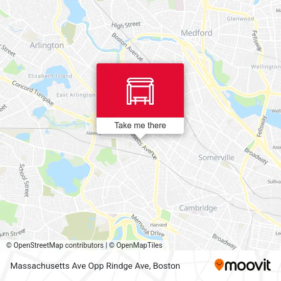 Mapa de Massachusetts Ave Opp Rindge Ave