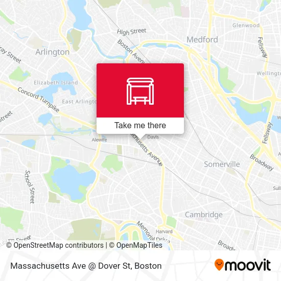 Mapa de Massachusetts Ave @ Dover St