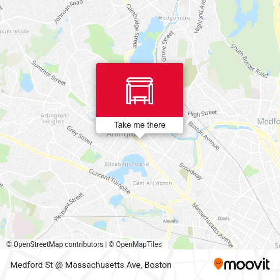 Mapa de Medford St @ Massachusetts Ave