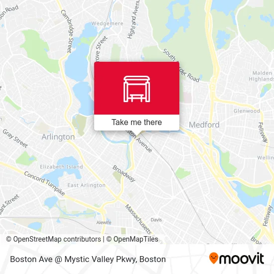 Boston Ave @ Mystic Valley Pkwy map