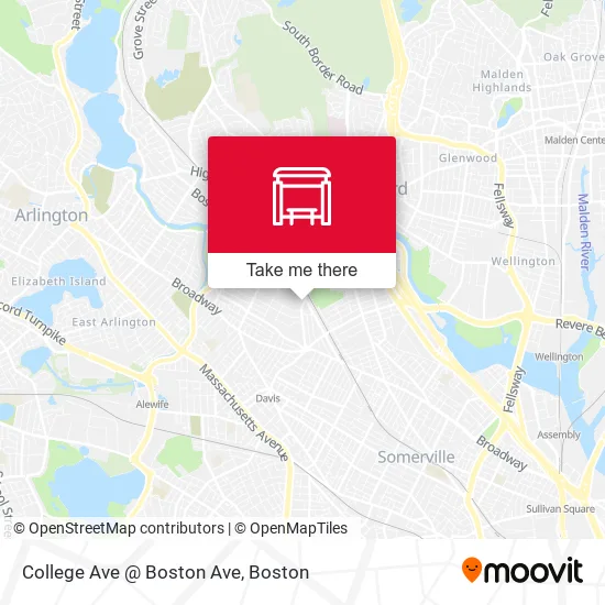 Mapa de College Ave @ Boston Ave