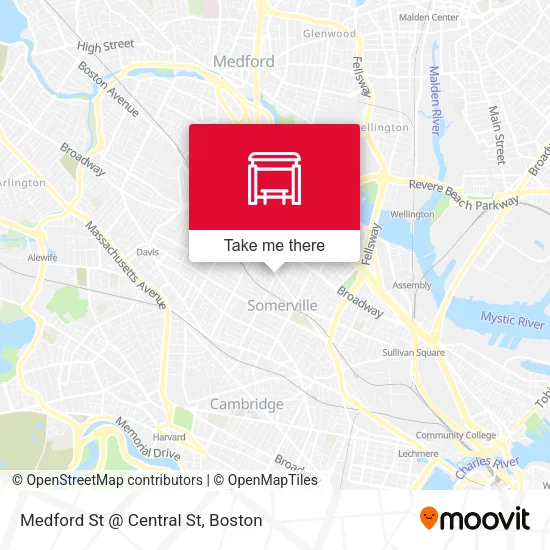 Mapa de Medford St @ Central St