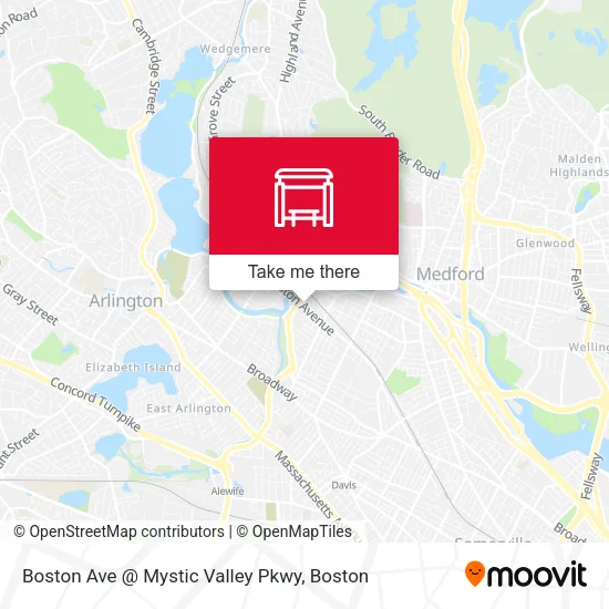 Boston Ave @ Mystic Valley Pkwy map