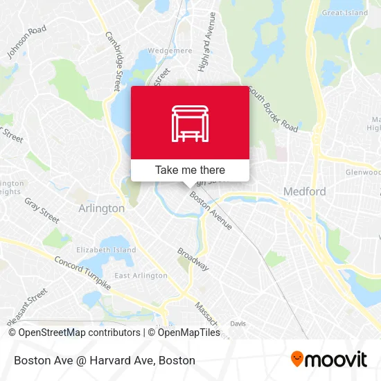 Mapa de Boston Ave @ Harvard Ave
