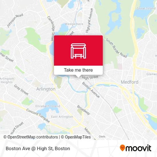 Mapa de Boston Ave @ High St
