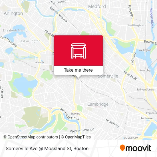 Somerville Ave @ Mossland St map