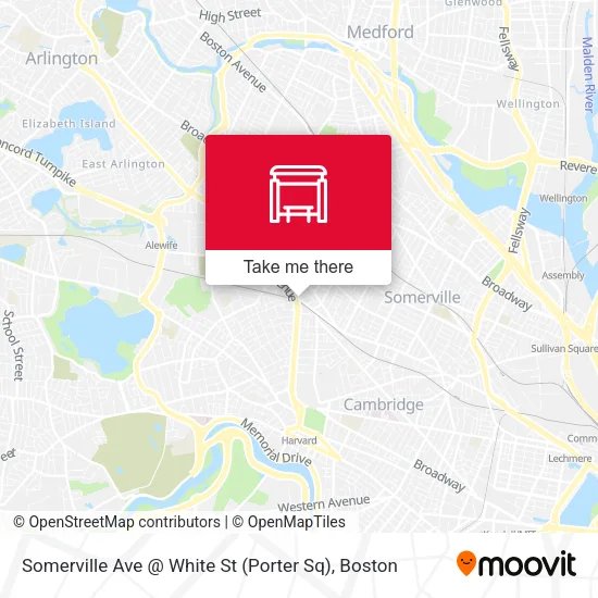 Mapa de Somerville Ave @ White St (Porter Sq)