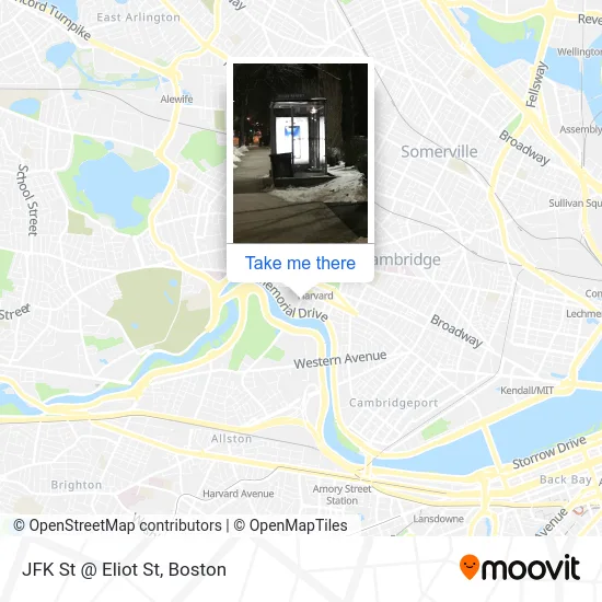 JFK St @ Eliot St map