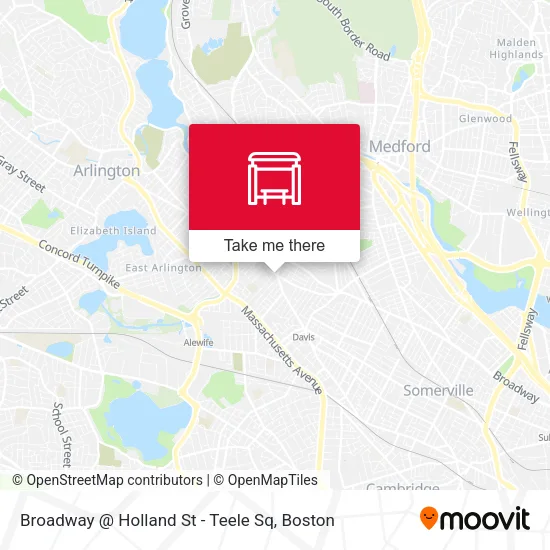 Broadway @ Holland St - Teele Sq map