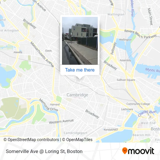 Somerville Ave @ Loring St map