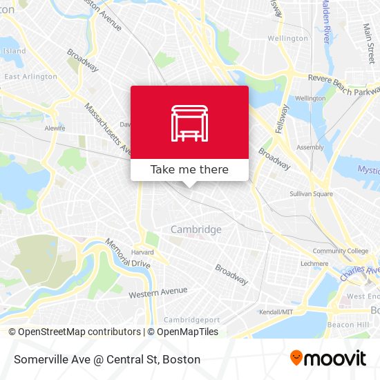 Somerville Ave @ Central St map