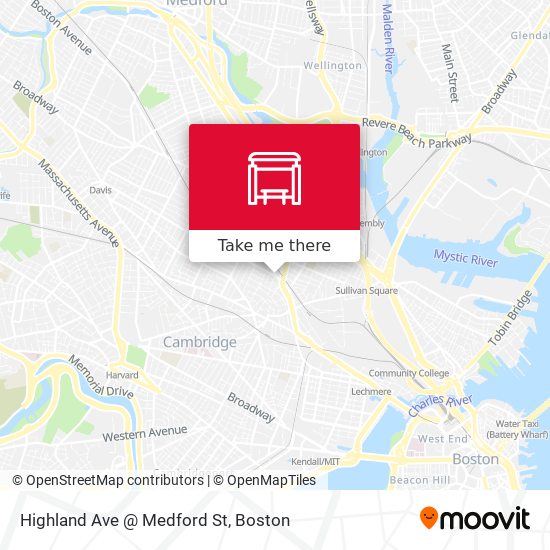 Mapa de Highland Ave @ Medford St