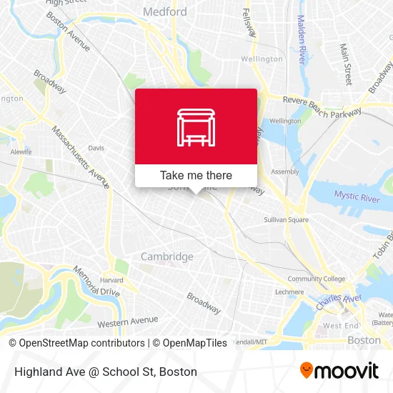 Highland Ave @ School St map