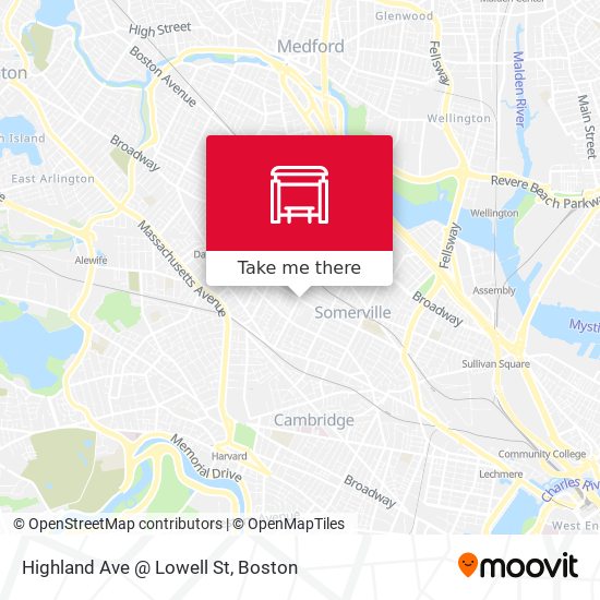 Mapa de Highland Ave @ Lowell St