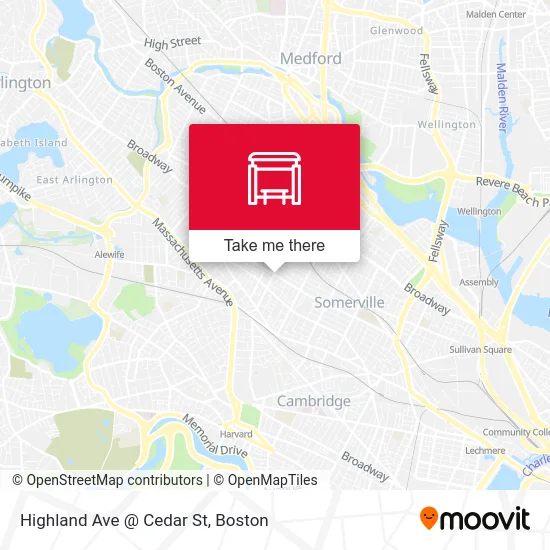 Highland Ave @ Cedar St map
