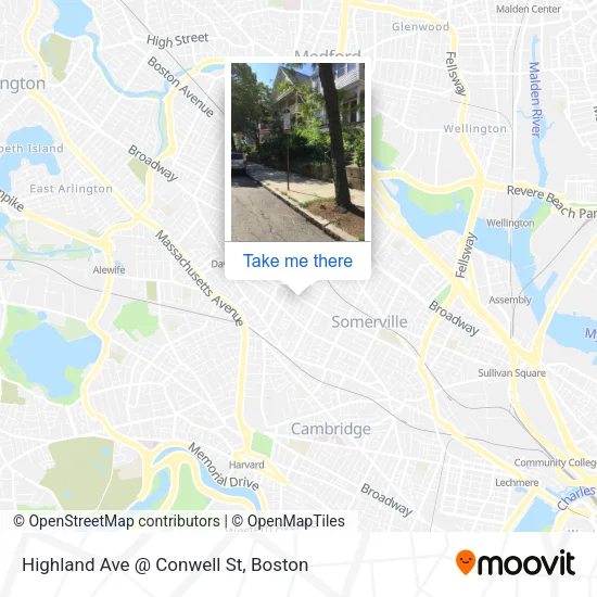 Highland Ave @ Conwell St map