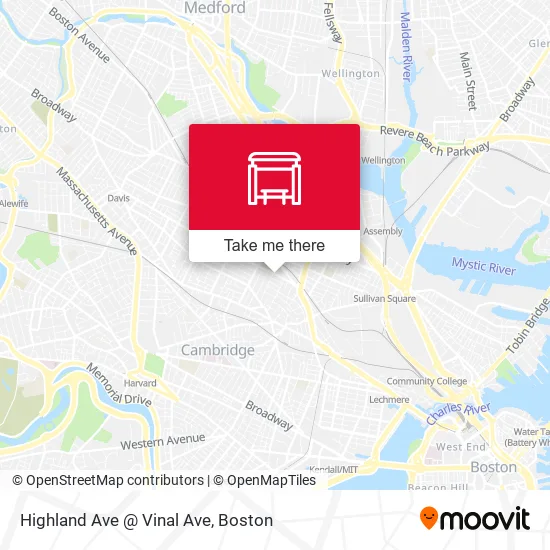 Mapa de Highland Ave @ Vinal Ave