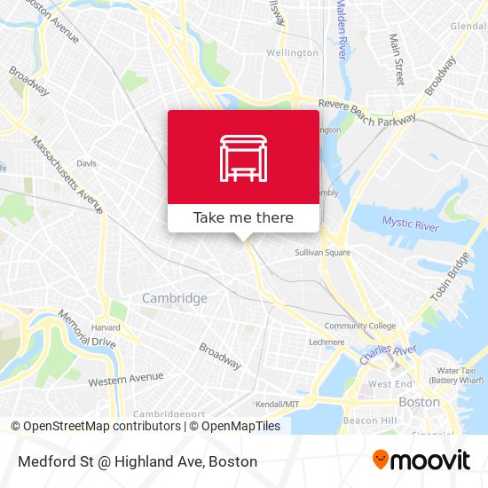 Mapa de Medford St @ Highland Ave