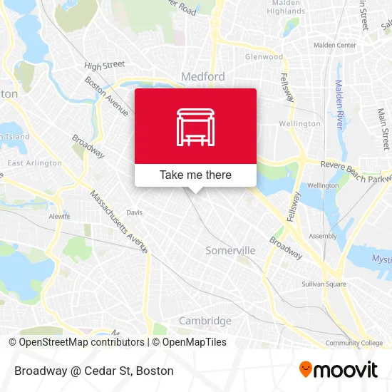 Broadway @ Cedar St map
