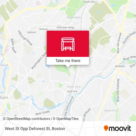 West St Opp Deforest St map