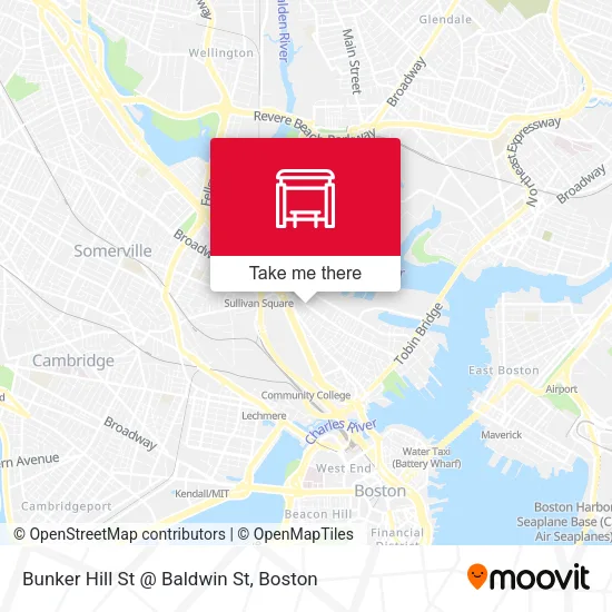 Mapa de Bunker Hill St @ Baldwin St